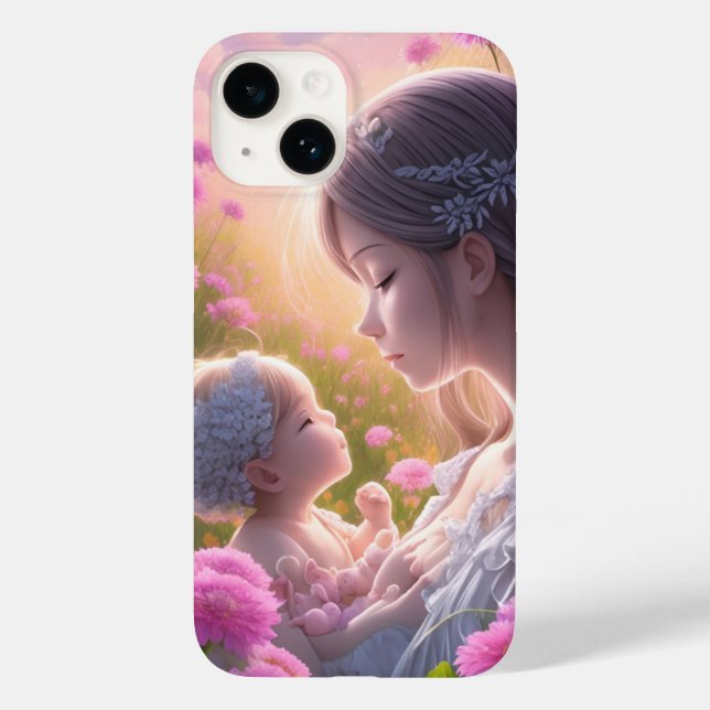 Emotional connection between a baby and a woman Case-Mate iPhone case (Back)