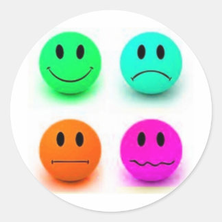 Emotional Faces Classic Round Sticker