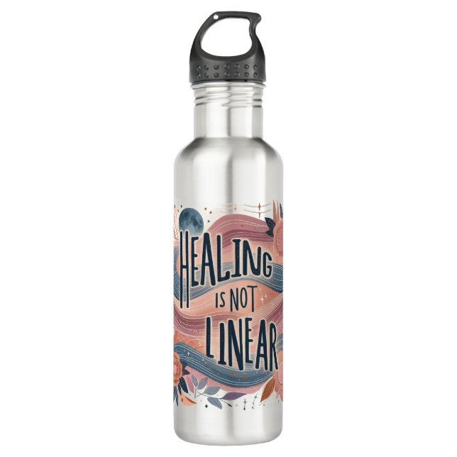 Emotional growth design with healing journey vibe 710 ml water bottle (Front)