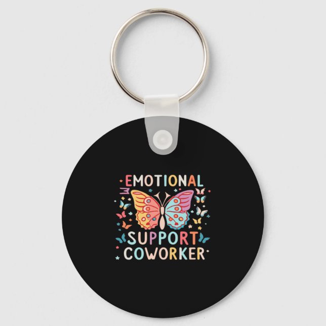 Emotional Help Co-worker Classic Cute Meme Key Ring (Front)
