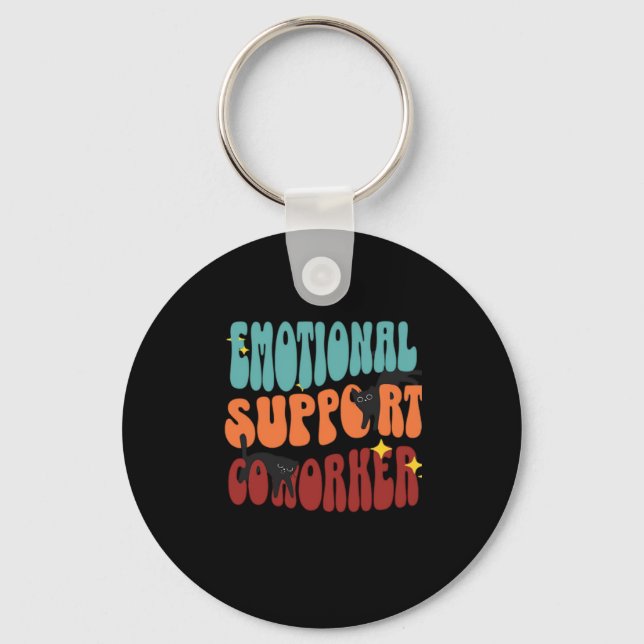 Emotional Help Coworker Cat Classic Key Ring (Front)