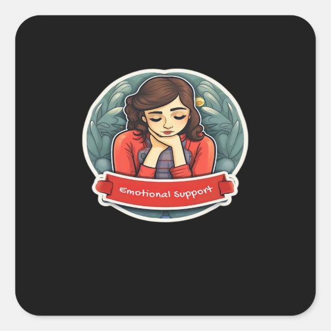Emotional Help Coworker Chilling Meme Square Sticker (Front)