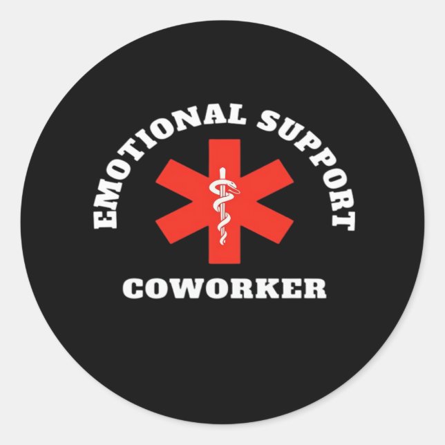 Emotional Help Coworker Classic Round Sticker (Front)