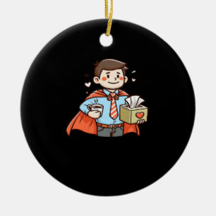 Emotional Help Coworker Classic Viral Meme Ceramic Ornament