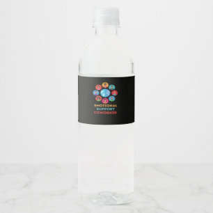 Emotional Help Coworker For Meme Trend Water Bottle Label