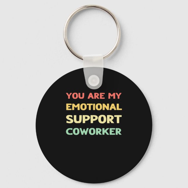 Emotional Help Coworker Trending Meme Key Ring (Front)