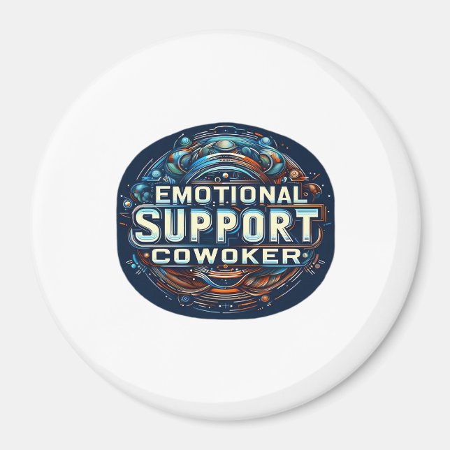 Emotional Help Coworker, Typography Classic Magnet (Front)
