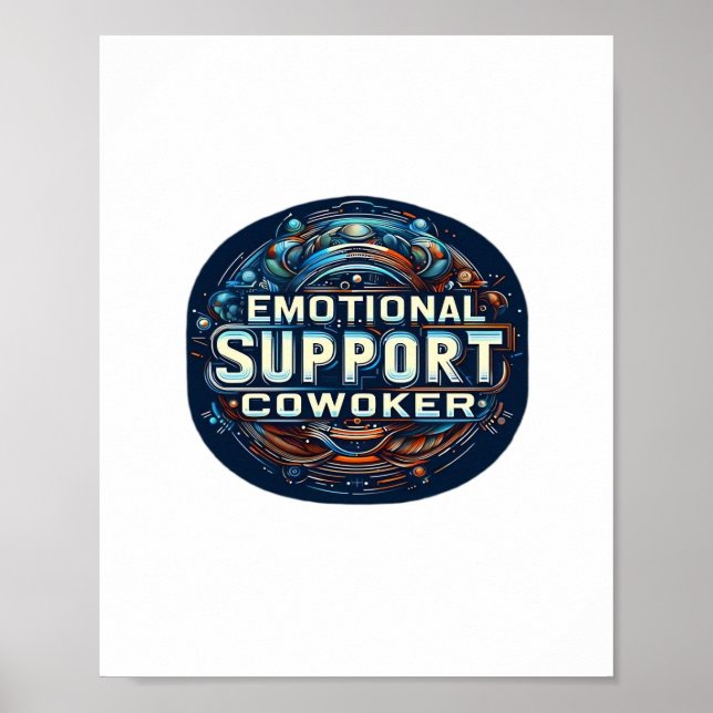 Emotional Help Coworker, Typography Classic Poster (Front)