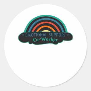 Emotional Help Coworker Work Bestie Blue Classic Round Sticker