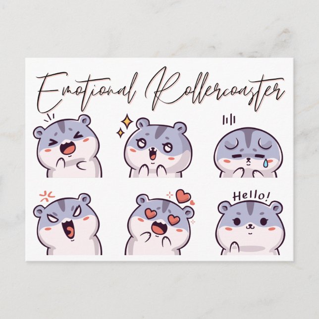 Emotional Rollercoaster Hamsters Postcard (Front)