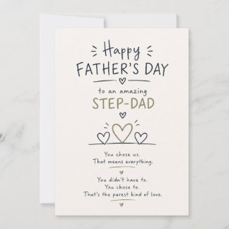 Emotional Step Dad Father’s Day Flat Card