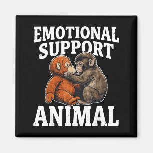 Emotional support animal cute punch monkey plush magnet
