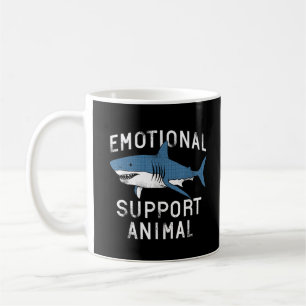 Emotional Support Animal Funny Scary Shark Pun Hum Coffee Mug