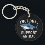 Emotional Support Animal Funny Scary Shark Pun Hum Key Ring<br><div class="desc">Discover the perfect blend of creativity and functionality with this unique, made-to-order product — designed to match your personal style and make a statement. Whether you're shopping for yourself or searching for a meaningful gift, this custom-designed item is sure to impress. Crafted with high-quality materials and printed with precision, every...</div>