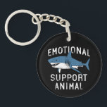 Emotional Support Animal Funny Scary Shark Pun Hum Key Ring<br><div class="desc">Discover the perfect blend of creativity and functionality with this unique, made-to-order product — designed to match your personal style and make a statement. Whether you're shopping for yourself or searching for a meaningful gift, this custom-designed item is sure to impress. Crafted with high-quality materials and printed with precision, every...</div>