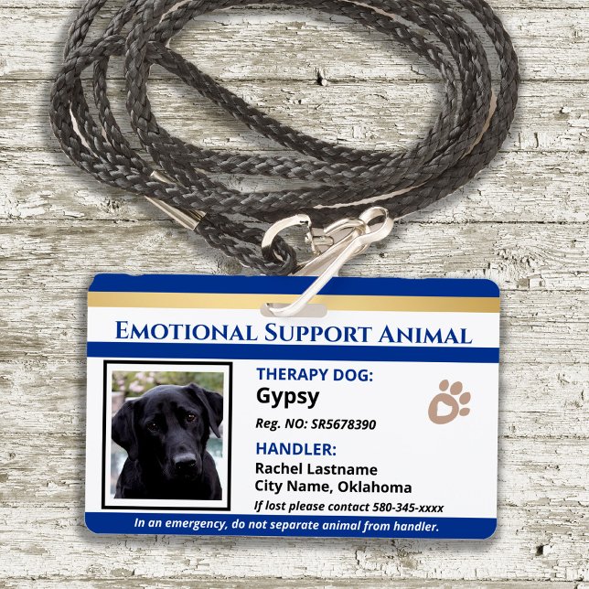 Emotional Support Animal ID One Photo Option Badge (Creator Uploaded)