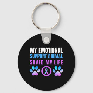 Emotional Support Animal Pets Awareness Prevention Key Ring