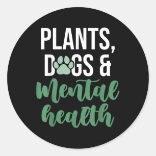 Emotional Support Animal Tee Mental Health Awarene Classic Round Sticker
