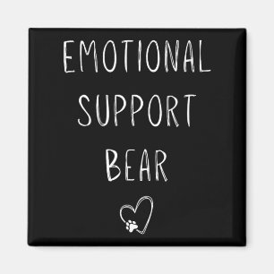 Emotional Support Bear! Heart Paw Print Wrap Hugs Magnet