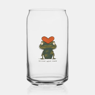 Emotional Support Beardie Bearded Dragon Art Can Glass
