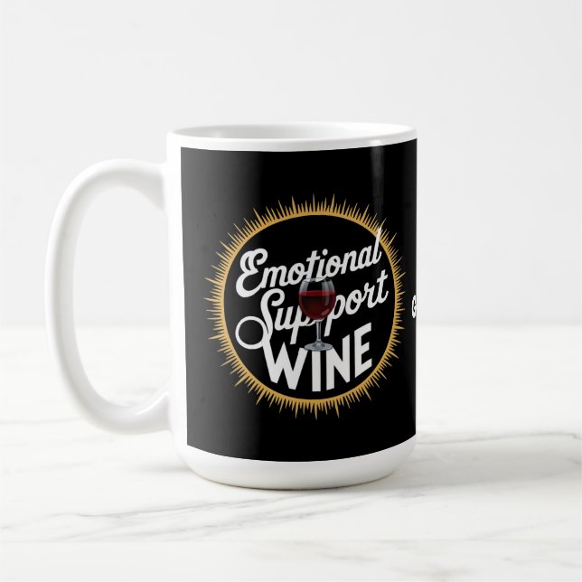 Emotional Support Beverage Funny Wine Lover  Coffee Mug (Left)
