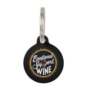 Emotional Support Beverage Funny Wine Lover Pet Tag