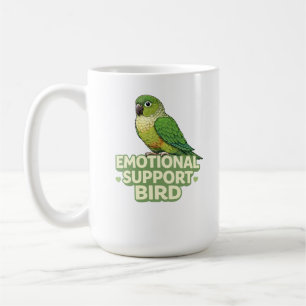 Emotional Support Bird Green Cheek Conure Coffee Mug