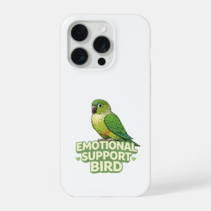 Emotional Support Bird Green Cheek Conure iPhone 15 Pro Case