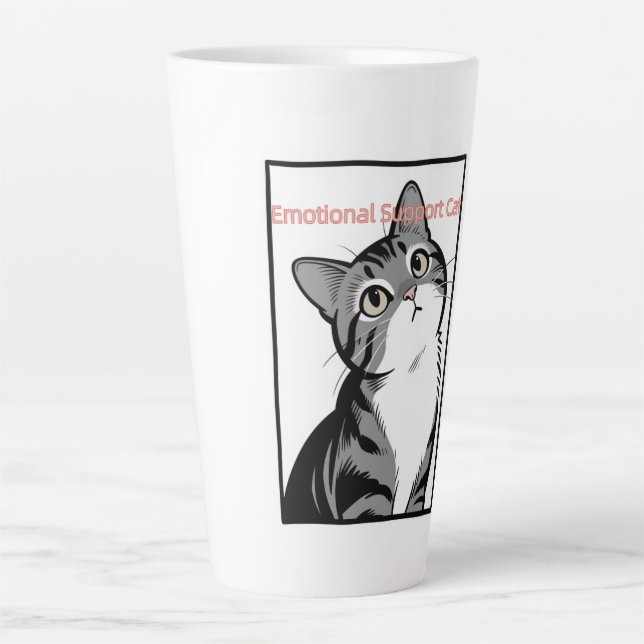 Emotional Support Cat Tall Ceramic Mug (Front)