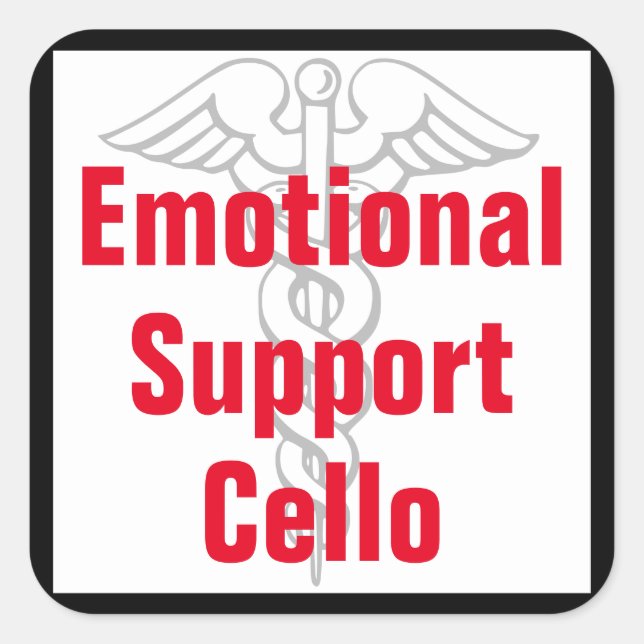 Emotional Support Cello - Funny Sticker (Front)
