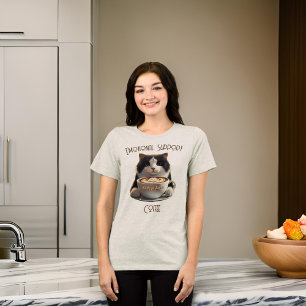 Emotional Support Coffee Funny Cat Mental Health  Tri-Blend Shirt