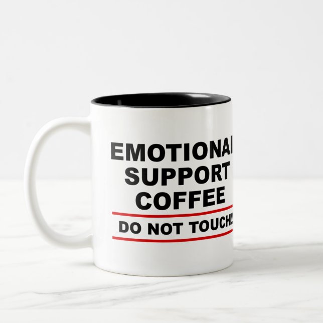 Emotional Support Coffee Two-Tone Coffee Mug (Left)