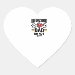 Emotional Support Dad Do Not Pet Vintage Shirt Des Heart Sticker