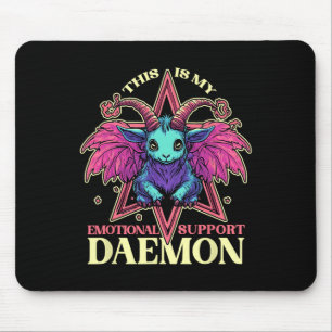 Emotional Support Demon With Cute Goat Daemon Hall Mouse Pad