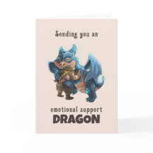 Emotional Support Dragon greeting card