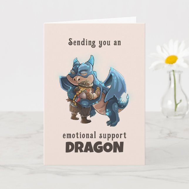 Emotional Support Dragon greeting card (Small Plant)