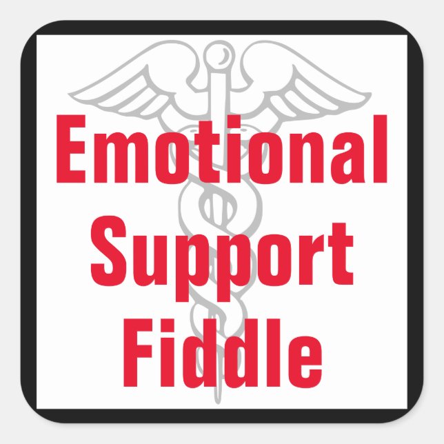 Emotional Support Fiddle - Funny Sticker (Front)