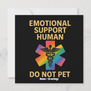 Emotional Support Human Do Not Pet Funny Halloween Invitation