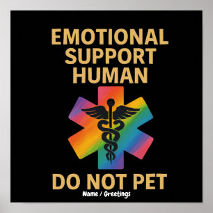 Emotional Support Human Do Not Pet Funny Halloween Poster