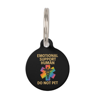 Emotional Support Human Do Not Pet Funny Halloween Tag