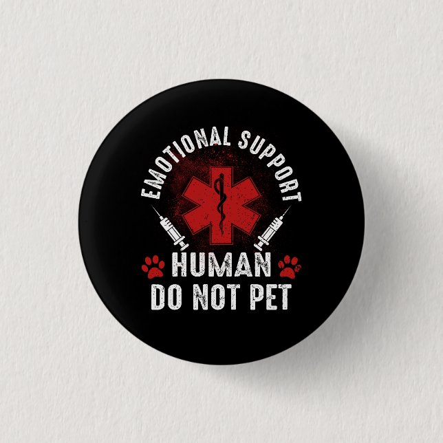 Emotional Support Human Do Not Pet Service Dog Lov 3 Cm Round Badge (Front)