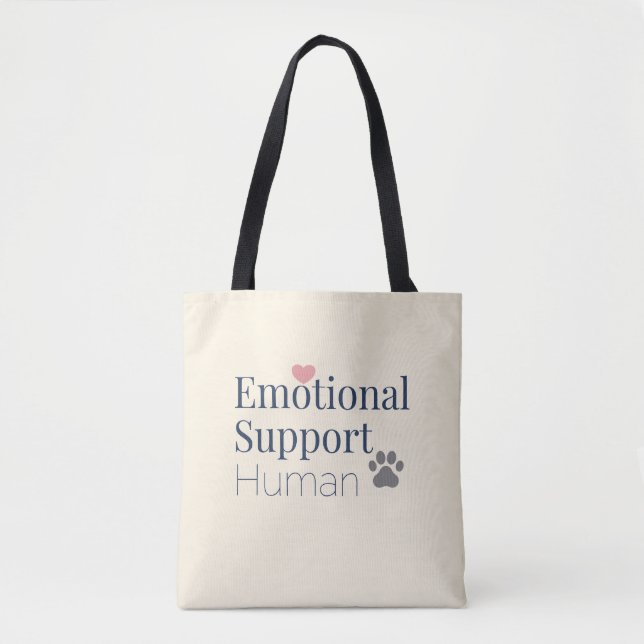 Emotional Support Human | Funny Pet Lover Tote Bag (Front)