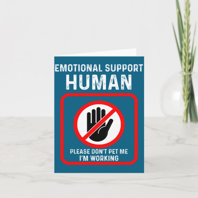 Emotional Support Human Halloween Costume Hallowee Card (Front)