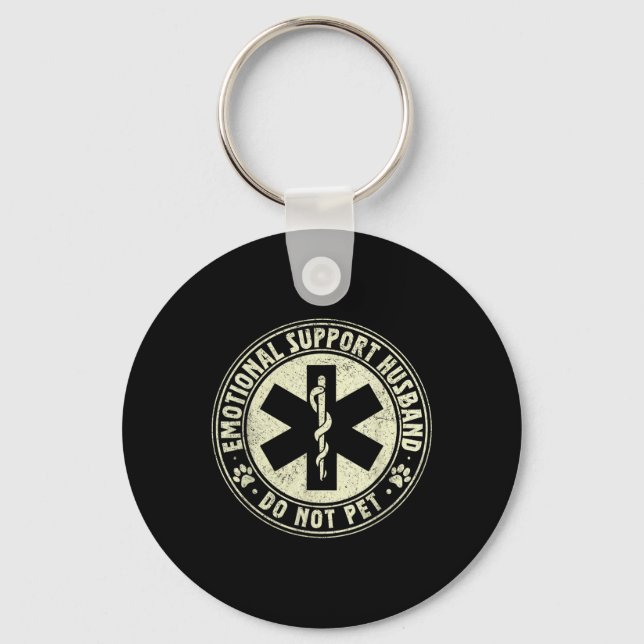 Emotional Support Husband Do Not Pet 2  Key Ring (Front)