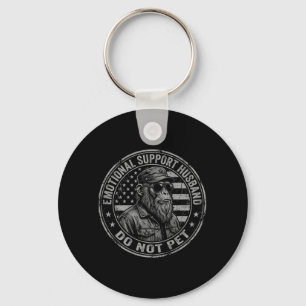 Emotional Support Husband Do Not Pet Funny Monkey Key Ring