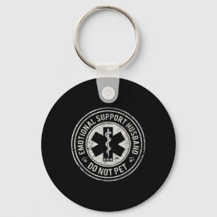 Emotional Support Husband Do Not Pet Funny Wife Hu Key Ring