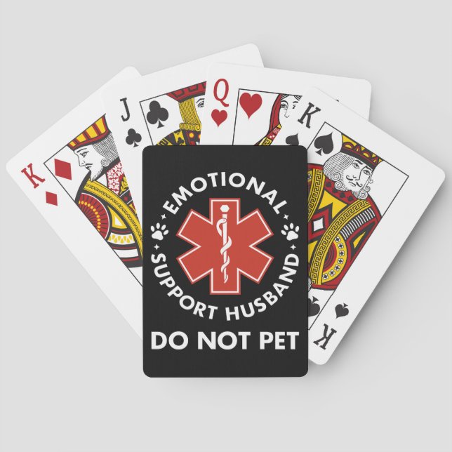 Emotional Support Husband Do Not Pet Playing Cards (Back)