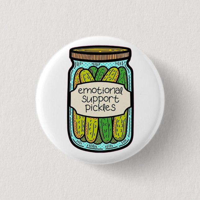 Emotional Support Pickles 3 Cm Round Badge (Front)