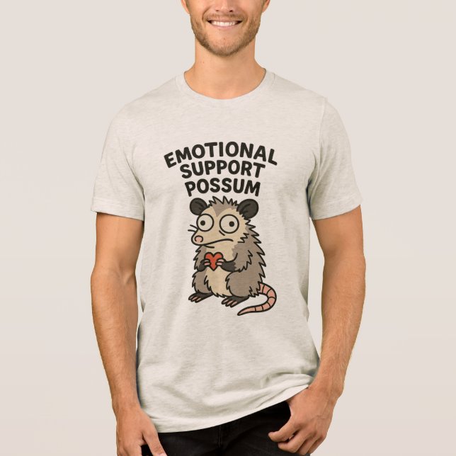 Emotional Support Possum Tri-Blend Shirt (Front)