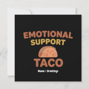 Emotional Support Taco Funny Retro Kawaii Comfort Invitation